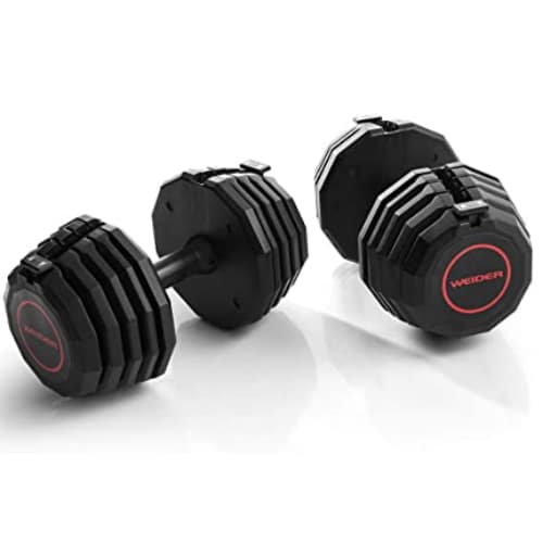 Weider Select-A-Weight Adjustable 50lbs Dumbbell Weights